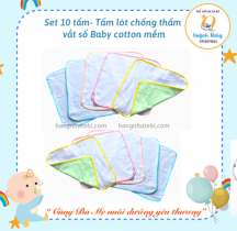 Bịch 10 miếng- Miếng lót chống thấm vắt sổ Baby cotton mềm