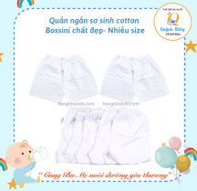 Quần ngắn sơ sinh vải cotton cao cấp Bossini cho bé từ 3 - 8kg