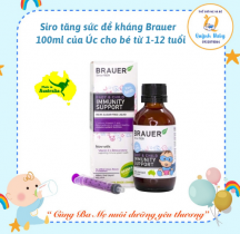 Siro tăng sức đề kháng trẻ 1-12 tuổi Brauer Baby & Child Immunity Support 100ml của Úc